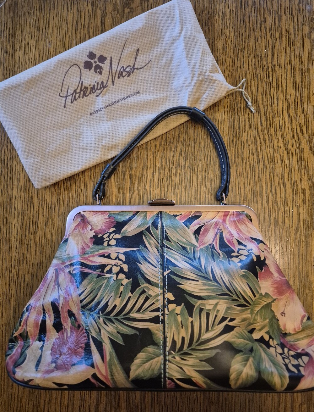 Patricia Nash Cuban Tropical Frame Satchel with Dust Bag☆